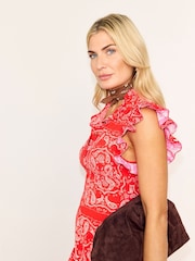 Never Fully Dressed Red Bandana Remi Petite Dress - Image 5 of 6