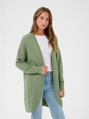 Kaffe Green KAemria Long Sleeve Open Knit Cardigan - Image 1 of 6