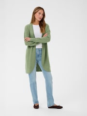 Kaffe Green KAemria Long Sleeve Open Knit Cardigan - Image 3 of 6