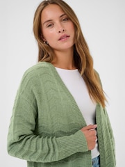 Kaffe Green KAemria Long Sleeve Open Knit Cardigan - Image 4 of 6