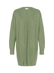 Kaffe Green KAemria Long Sleeve Open Knit Cardigan - Image 5 of 6