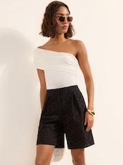 Friends Like These Black Broderie Bermuda Shorts - Image 1 of 5