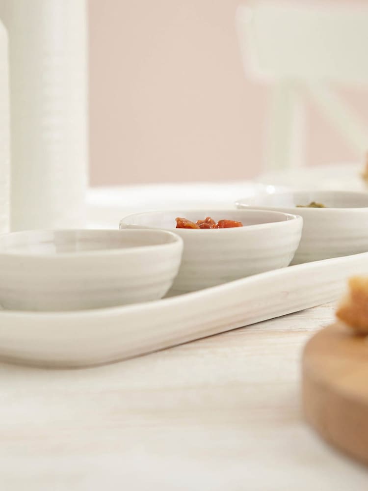 Sophie Conran White Porcelain Three Bowls & Tray Set - Image 1 of 7