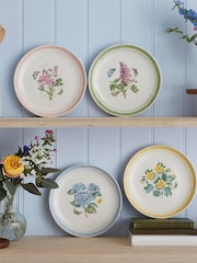Portmeirion Set of 4 White Botanic Garden Sketchbook Salad Plates - Image 1 of 10