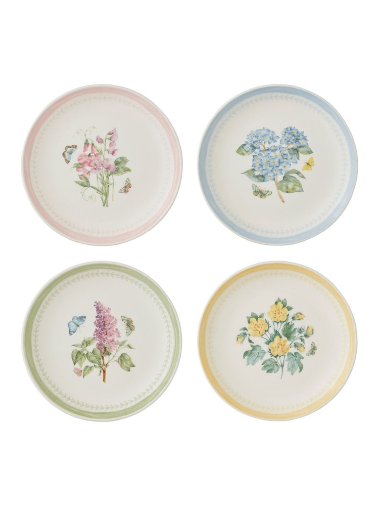 Portmeirion Set of 4 White Botanic Garden Sketchbook Salad Plates - Image 2 of 10