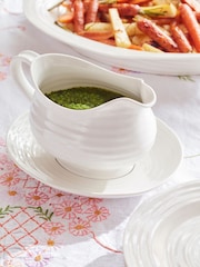 Sophie Conran White Porcelain Gravy Boat & Stand - Image 1 of 7