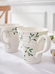 Sophie Conran Set of 2 White Mistletoe Mugs - Image 1 of 8