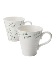 Sophie Conran Set of 2 White Mistletoe Mugs - Image 2 of 8