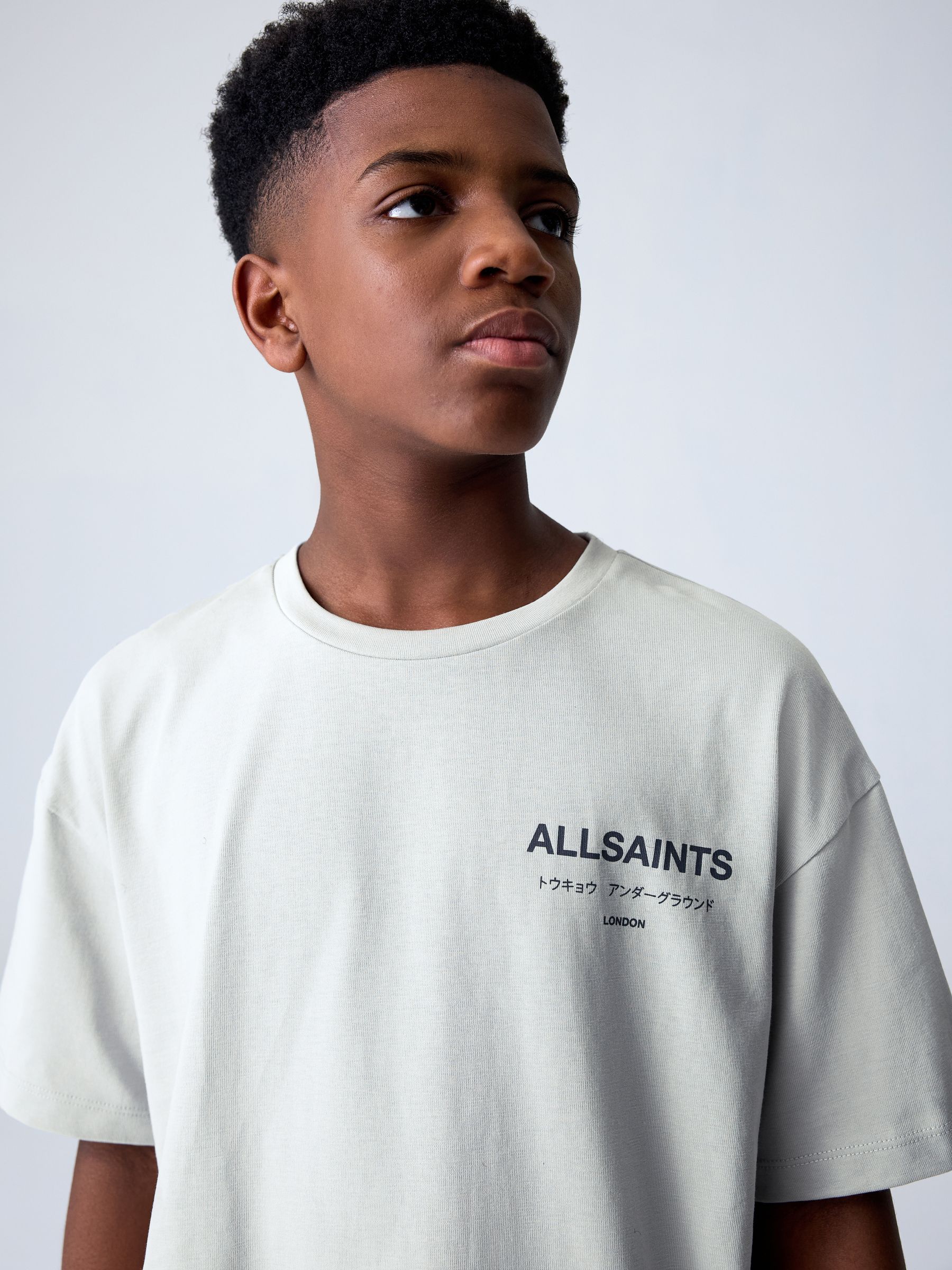 Buy smALLSAINTS Light Grey Oversized Underground Crew Neck Cotton