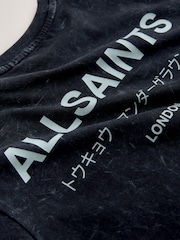 smALLSAINTS Washed Black Oversized Underground Crew Neck Cotton T-Shirt - Image 3 of 4