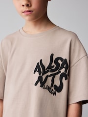 smALLSAINTS Light Brown Oversized Orlando Logo Crew Neck T-Shirt - Image 4 of 9