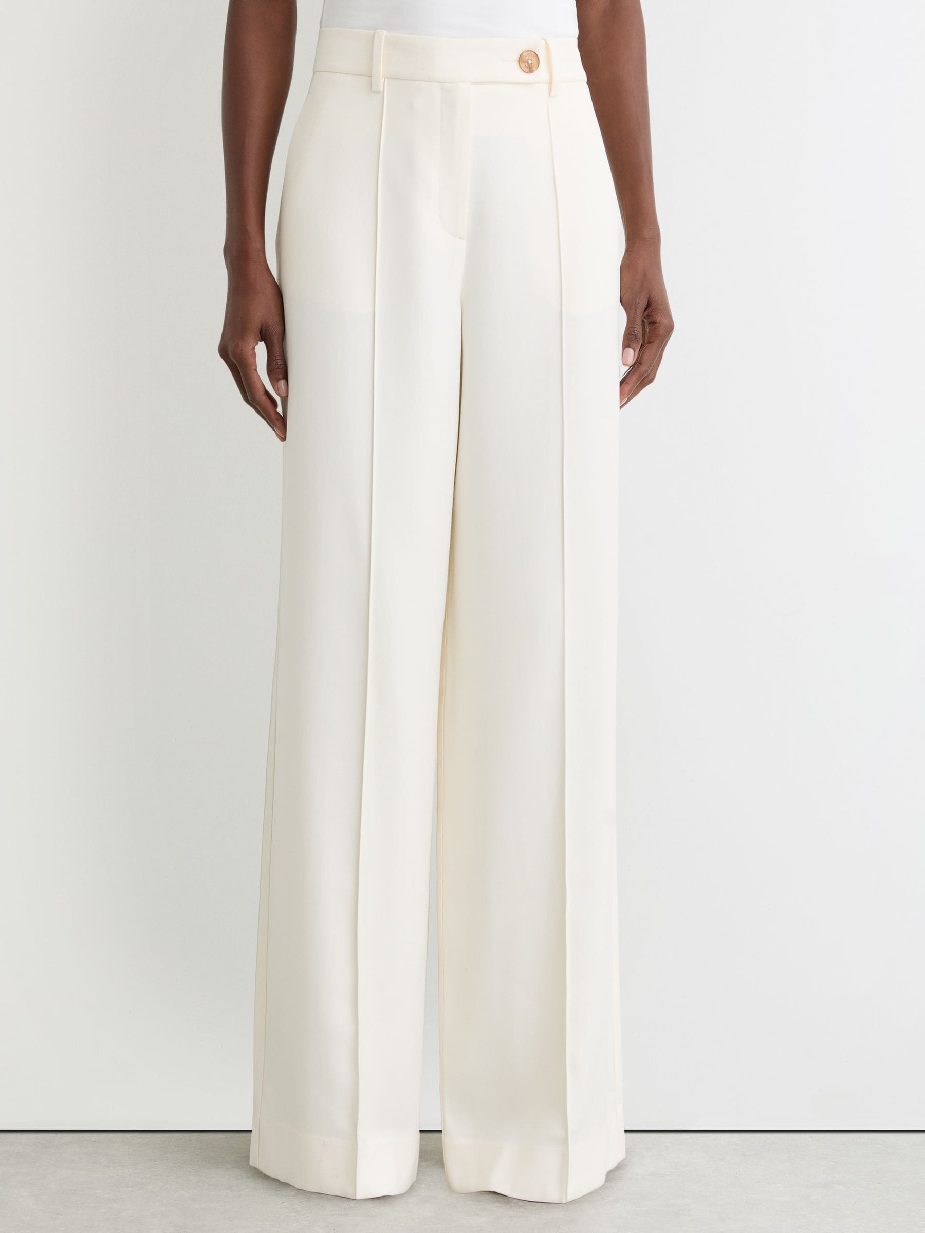 Buy Reiss Cream Malin Wide-Leg Seam-Detail Trousers from Next USA