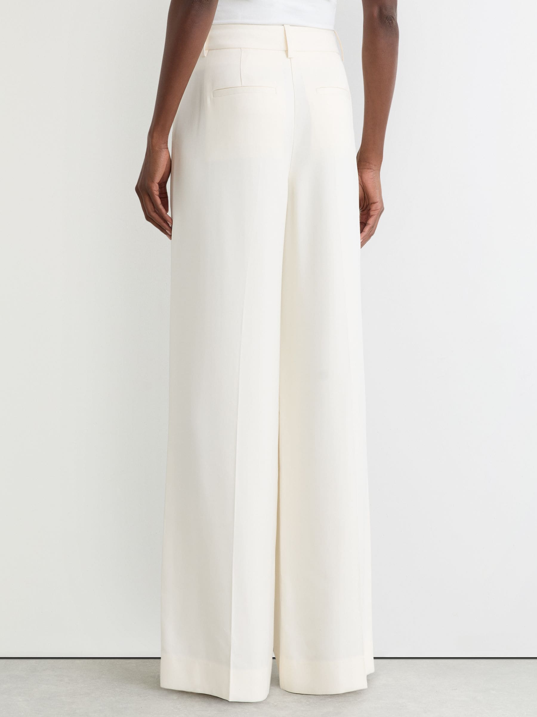 Buy Reiss Cream Malin Wide-Leg Seam-Detail Trousers from Next USA