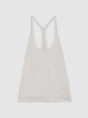 Reiss White Lidie Linen Racer-Back Vest - Image 2 of 6