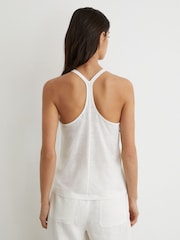 Reiss White Lidie Linen Racer-Back Vest - Image 5 of 6