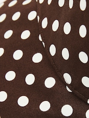 Reiss Chocolate Paloma Cotton Polka-Dot Bucket Hat - Image 3 of 3
