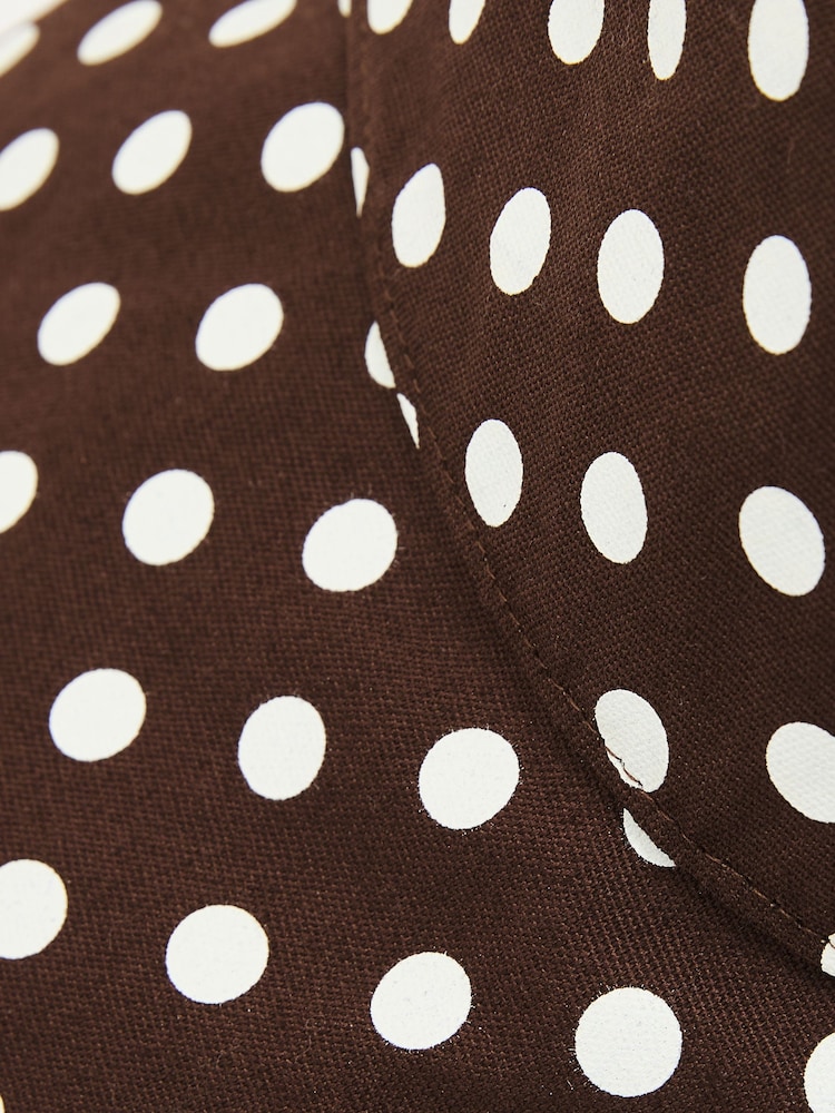 Reiss Chocolate Paloma Cotton Polka-Dot Bucket Hat - Image 3 of 3 Reiss Chocolate Paloma Cotton Polka-Dot Bucket Hat - Image 3 of 3