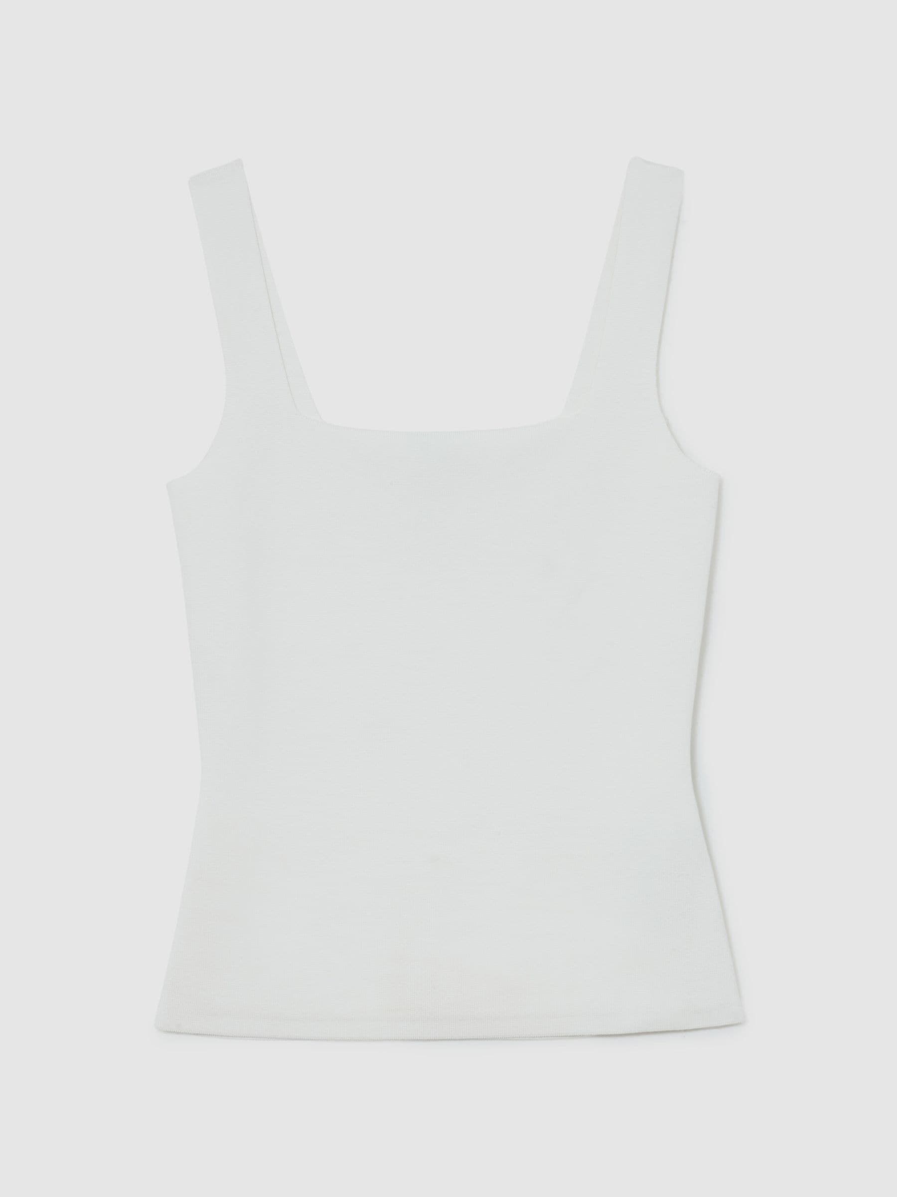 Buy Reiss White Fion Square-Neck Compact-Knit Vest from Next USA