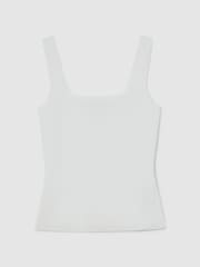 Reiss White Fion Square-Neck Compact-Knit Vest - Image 2 of 6