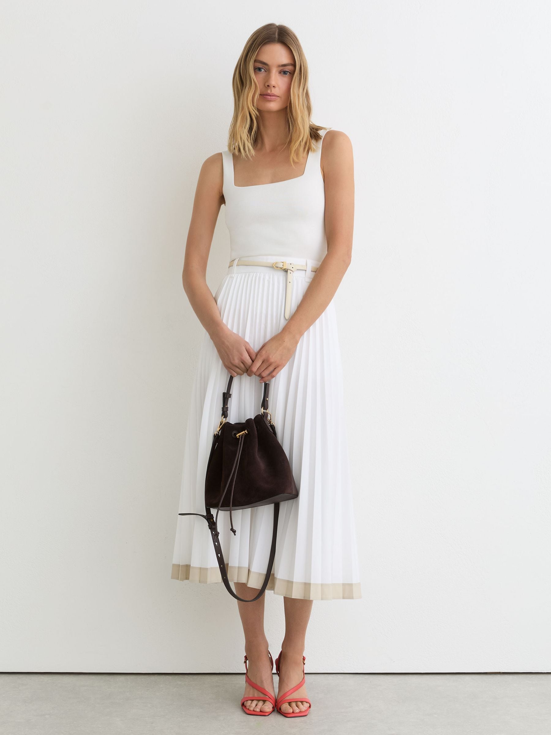 Buy Reiss White Fion Square-Neck Compact-Knit Vest from Next USA