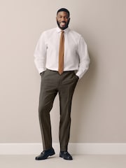 Brown Check Muscle Fit Elasticated Waist Motionflex Stretch Smart Trousers - Image 2 of 6