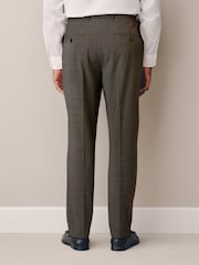 Brown Check Muscle Fit Elasticated Waist Motionflex Stretch Smart Trousers - Image 3 of 6