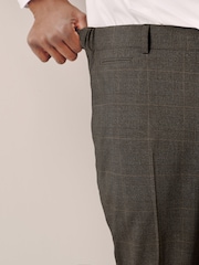 Brown Check Muscle Fit Elasticated Waist Motionflex Stretch Smart Trousers - Image 4 of 6