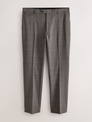 Brown Check Muscle Fit Elasticated Waist Motionflex Stretch Smart Trousers - Image 8 of 11