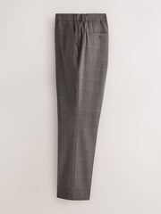 Brown Check Muscle Fit Elasticated Waist Motionflex Stretch Smart Trousers - Image 9 of 11