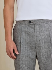 Neutral Textured Smart Trousers with Side Adjuster - Image 4 of 10