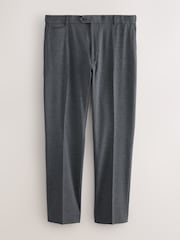 Blue Check Slim Fit Elasticated Waist Motionflex Stretch Smart Trousers - Image 12 of 12