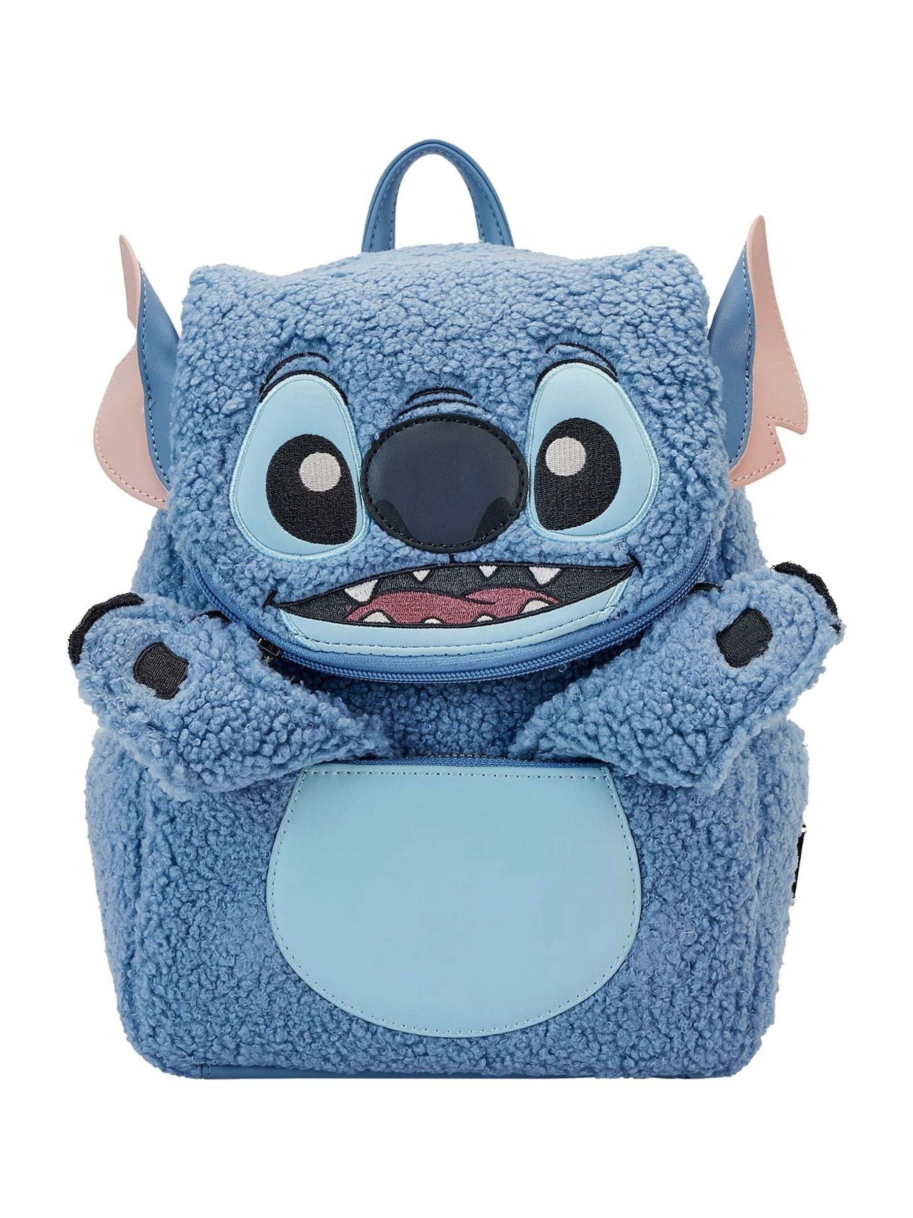 Loungefly Disney Stitch Plush Sherpa Cosplay Mini Backpack Blue Bag - NEW - Image 4