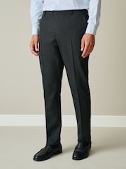 Gris antracita - Textured Smart Trousers with Side Elasticated Waistband - Imagen 1 de 4