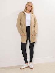 Long Tall Sally Natural Longline Zip Through Hoodie - Image 2 of 5