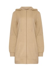 Long Tall Sally Natural Longline Zip Through Hoodie - Image 5 of 5