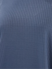 أزرق - رداء علوي واسع من أسفل مضلع بأكمام طويلة من Yours Curve - صورة 4 من 4