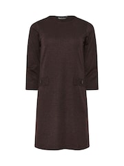 M&Co Brown 3/4 Sleeve Tunic Dress - Image 5 of 5