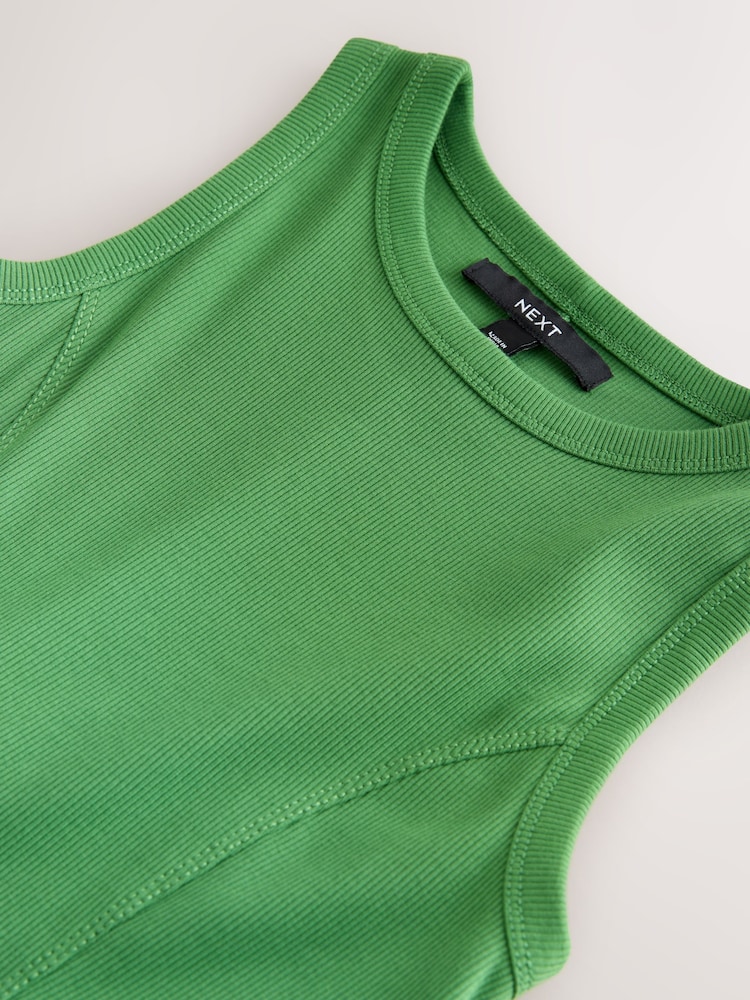 Green 2 in 1 Woven Mix Belted Midi Dress - Image 8 of 8