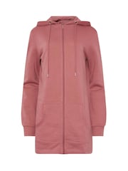 Long Tall Sally Pink Longline Zip Through Hoodie - Image 5 of 5