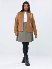 Yours Curve Green Check Mini Skirt - Image 2 of 5