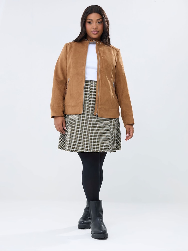 Yours Curve Green Check Mini Skirt - Image 2 of 5