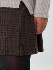 Yours Curve Brown Check Mini Skirt - Image 4 of 5