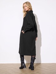 M&Co Black Zip Detail Twill Dress - Image 2 of 5