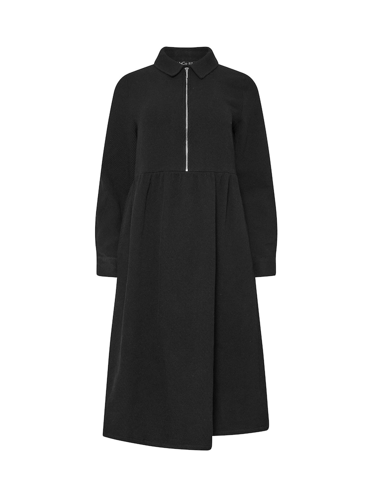 M&Co Black Zip Detail Twill Dress - Image 5 of 5 M&Co Black Zip Detail Twill Dress - Image 5 of 5