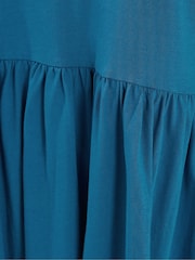 Yours Curve Blue Long Sleeve Peplum Cotton Top - Image 5 of 5