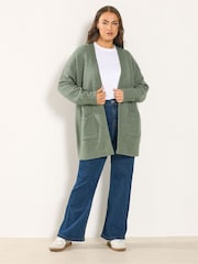 Yours Curve Green Soft Handle Cardigan - Image 2 of 5