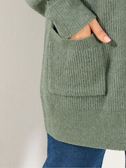 Yours Curve Green Soft Handle Cardigan - Image 4 of 5