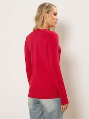 Long Tall Sally Red Crew Neck Cardigan - Image 3 of 5