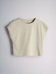 The Set 4 Pack Grown on Sleeve Crop Tops Khakia/Pink/Grey Marl/White - Image 3 of 9