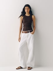 The Set 2 Pack Hidden Support Vests Chocolate Brown/White - Image 3 of 8